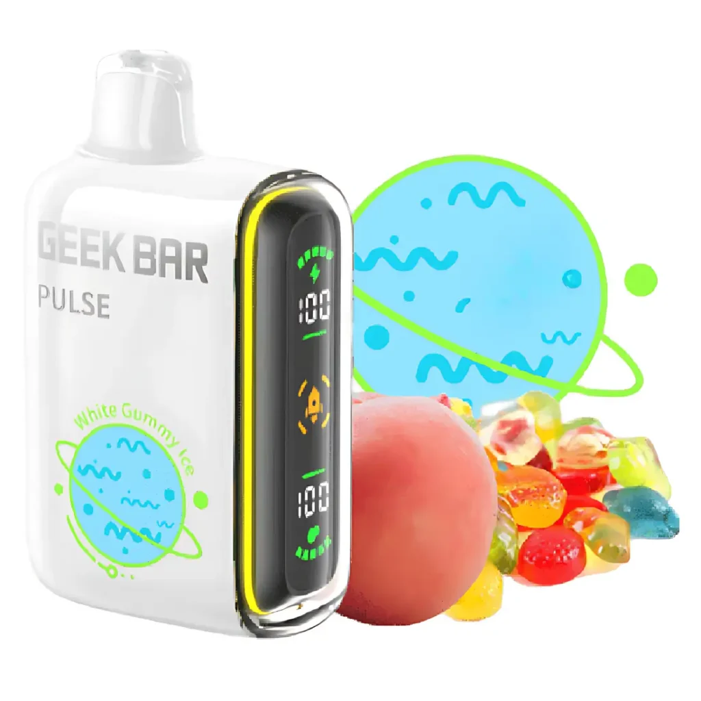 white gummy ice geek bar pulse x 15000 Puffs Disposable Vape 510 vape colour:Grey Geek Bar Mate 60k