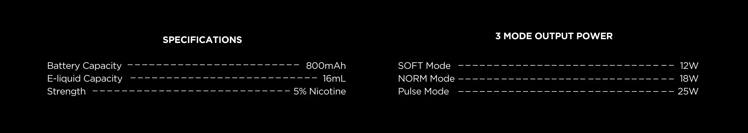 Geek Bar Skyview Specifications
