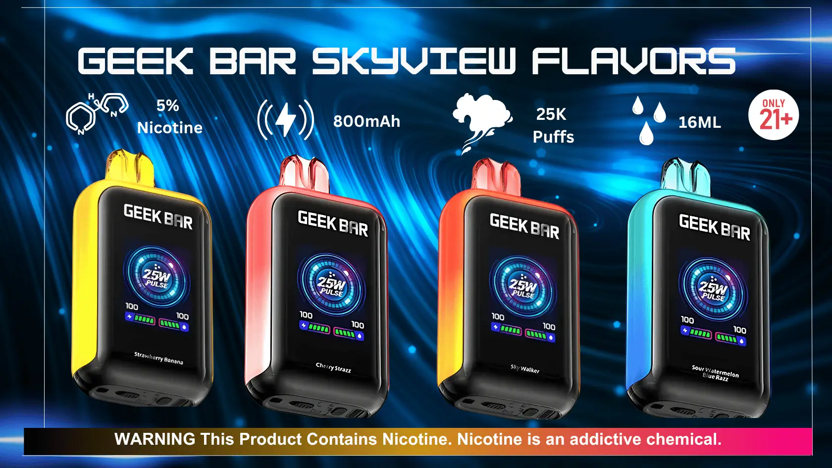 Geek Bar Skyview Flavors