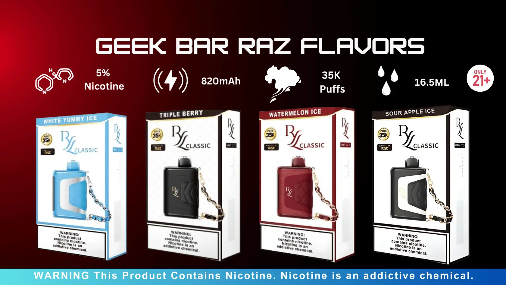 Geek Bar Raz Flavors