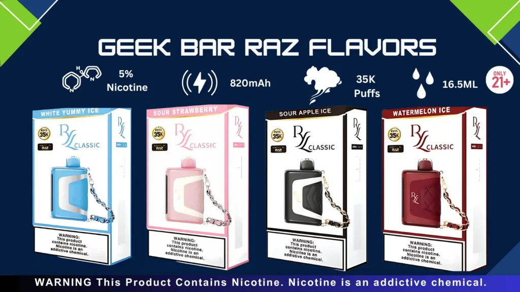 Geek Bar Raz Flavors