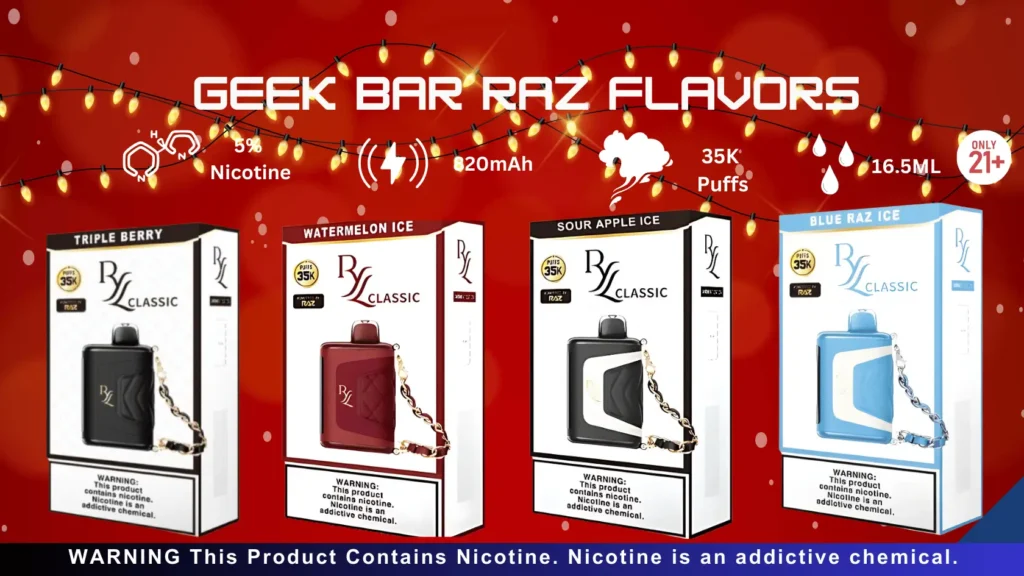 Geek Bar Raz Flavors