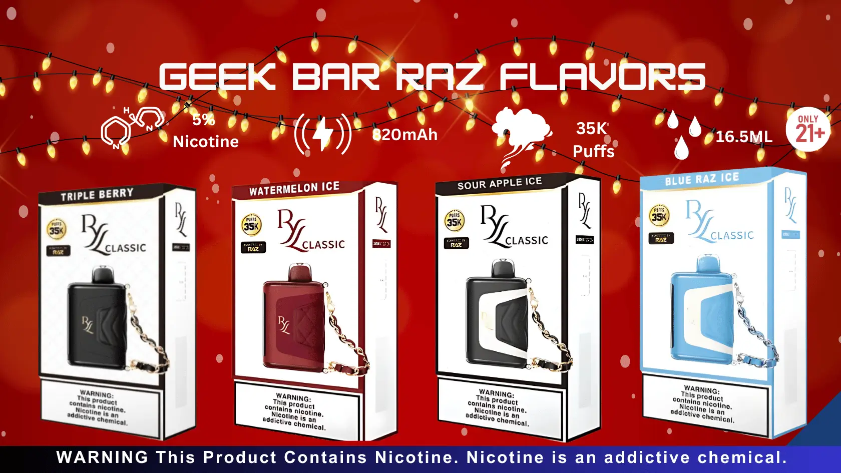 Geek Bar Raz Flavors