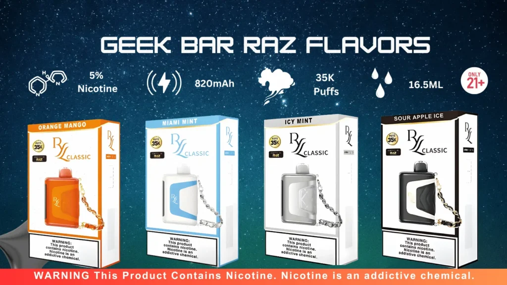 Geek Bar Raz Flavors