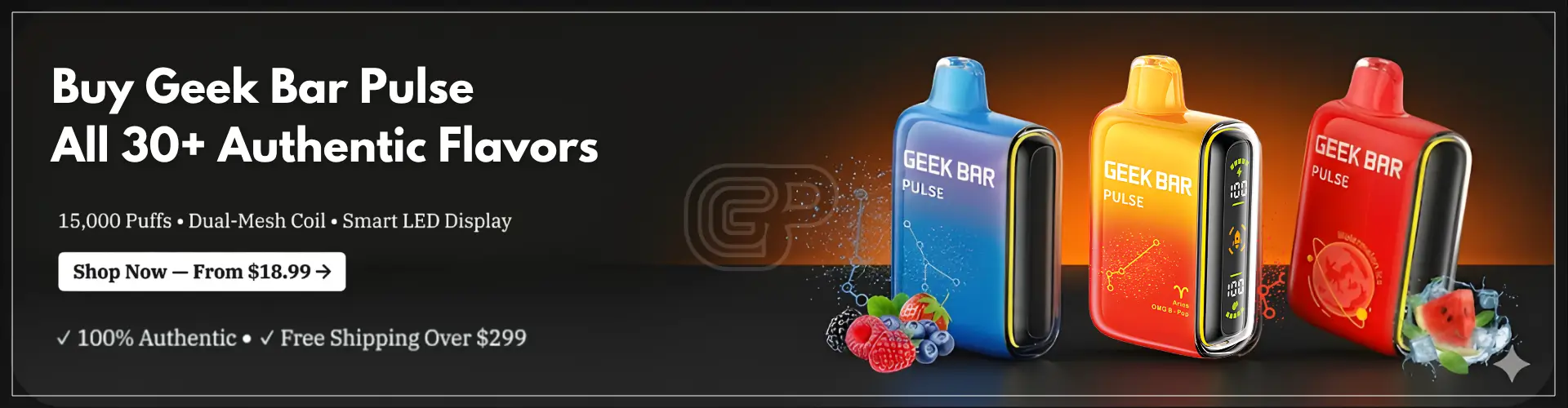 Buy Geek Bar Pulse disposable vape — all 30+ authentic flavors in stock