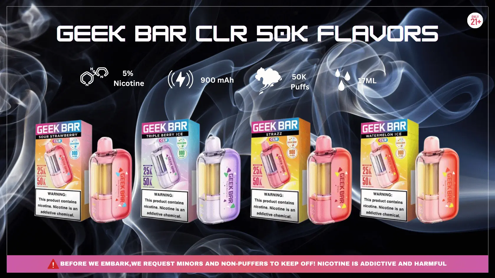 Geek Bar CLR Flavors