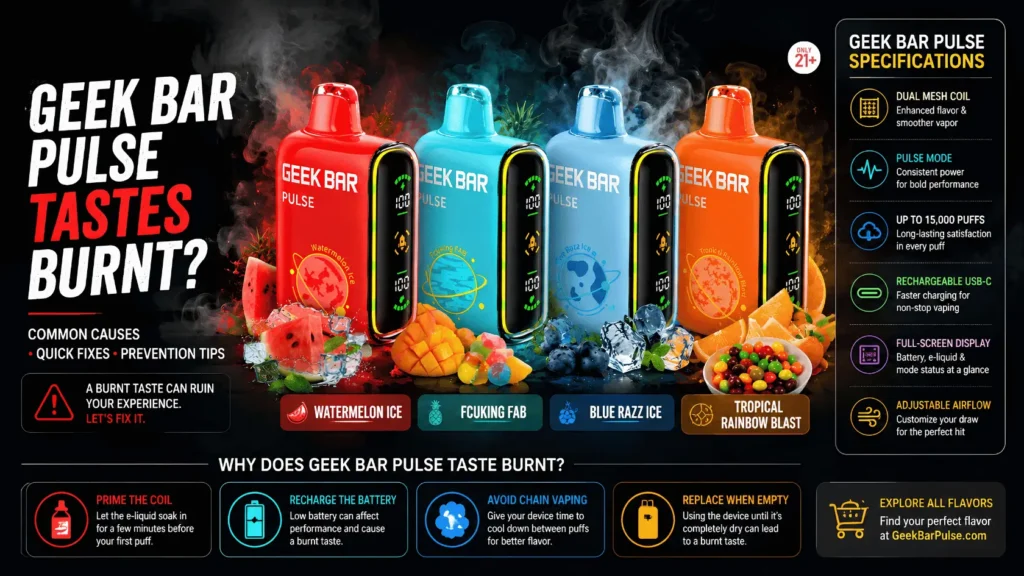 Geek Bar Pulse Tastes Burnt