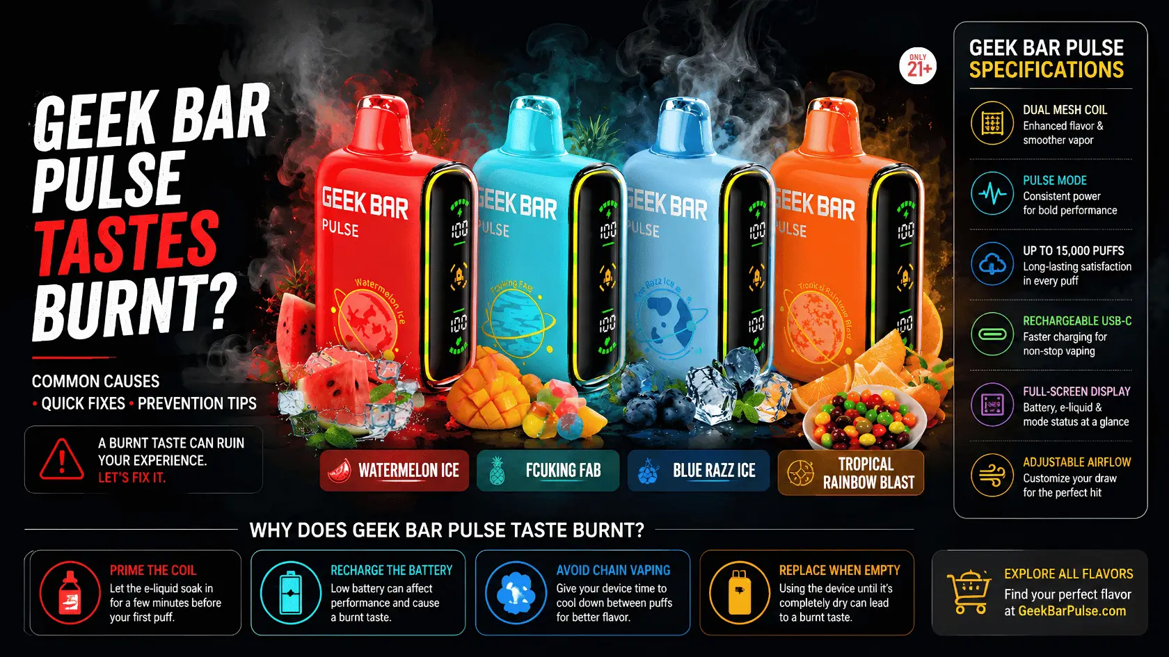 Geek Bar Pulse Tastes Burnt