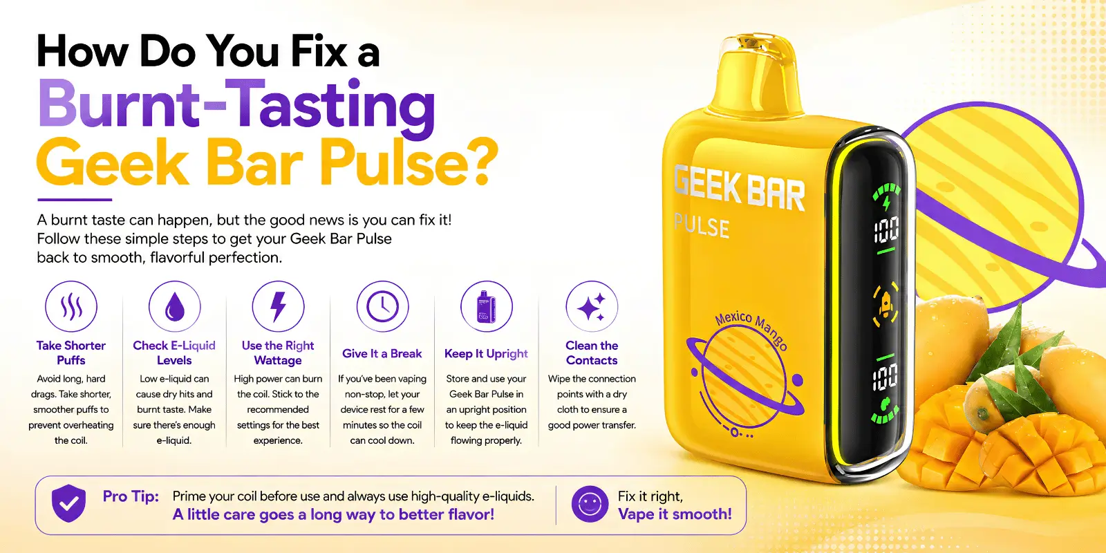 How Do You Fix a Burnt-Tasting Geek Bar Pulse