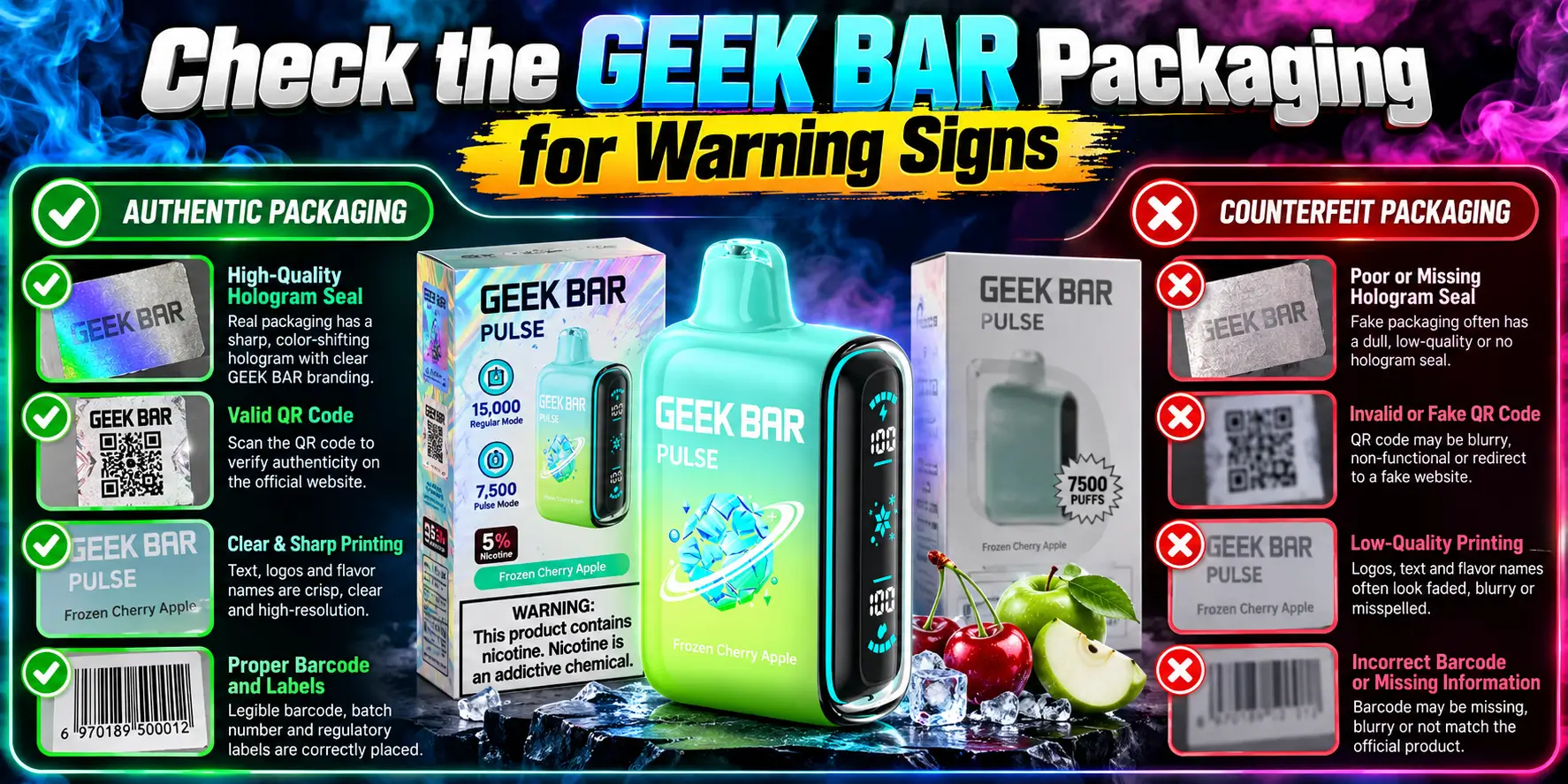 Check the Geek Bar Packaging for Warning Signs