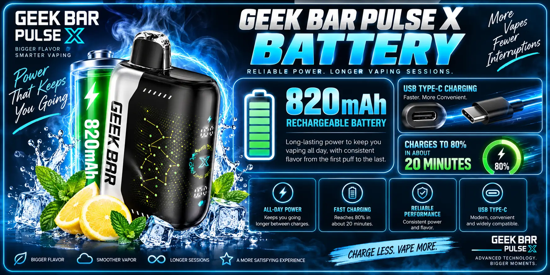 Geek Bar Pulse X Battery