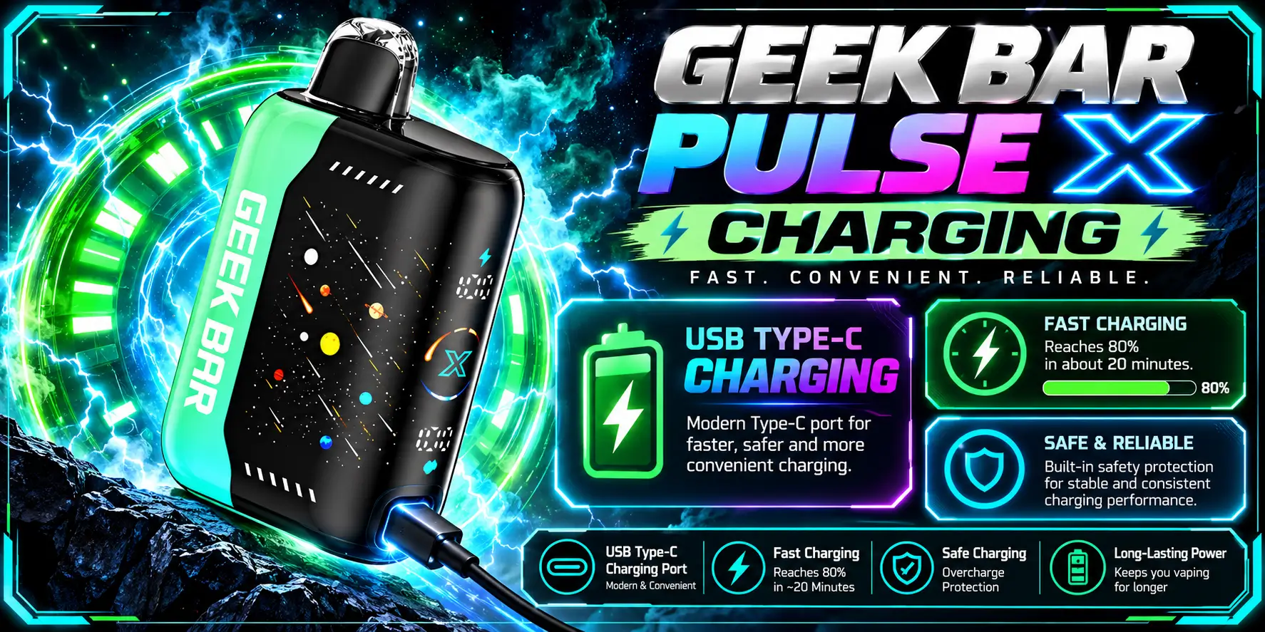 Geek Bar Pulse X Charging