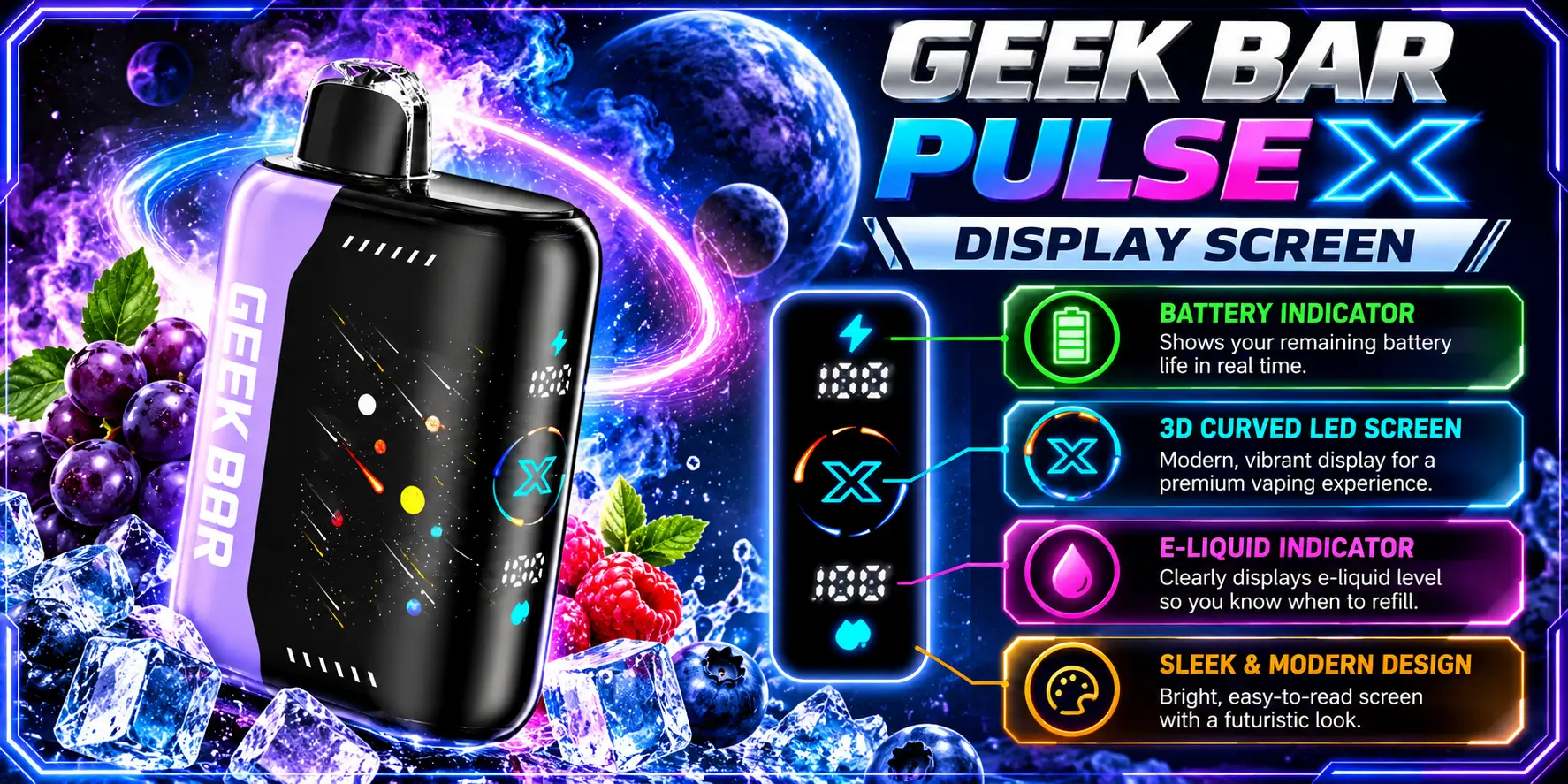 Geek Bar Pulse X Display
