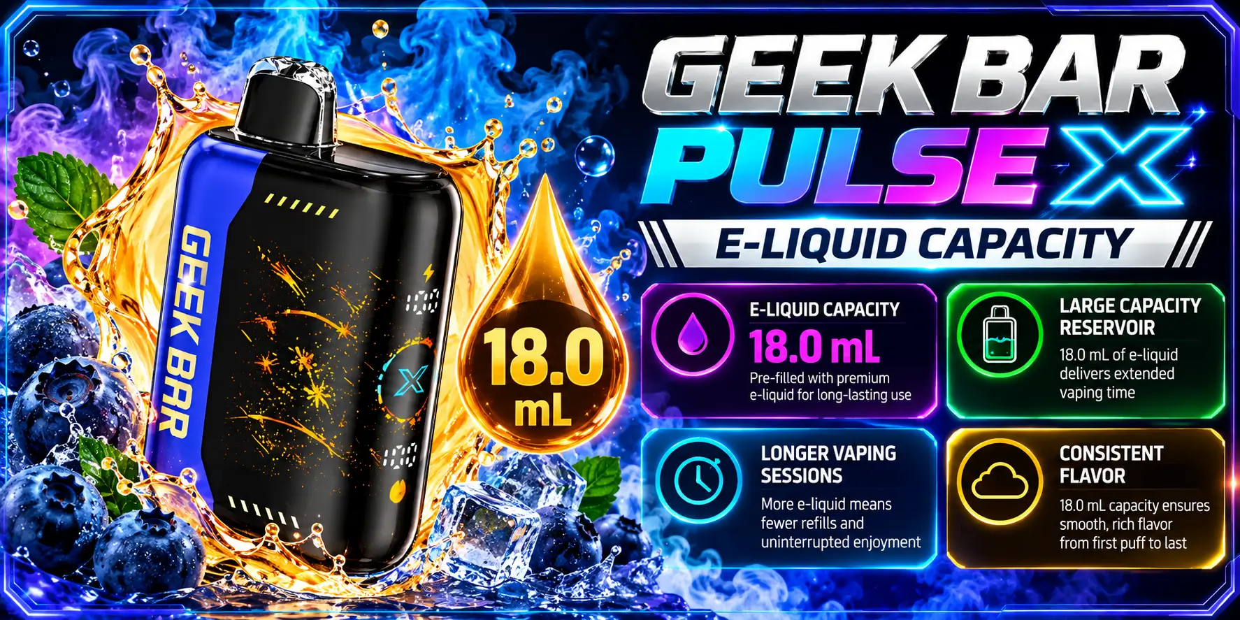 Geek Bar Pulse X E-Liquid Capacity