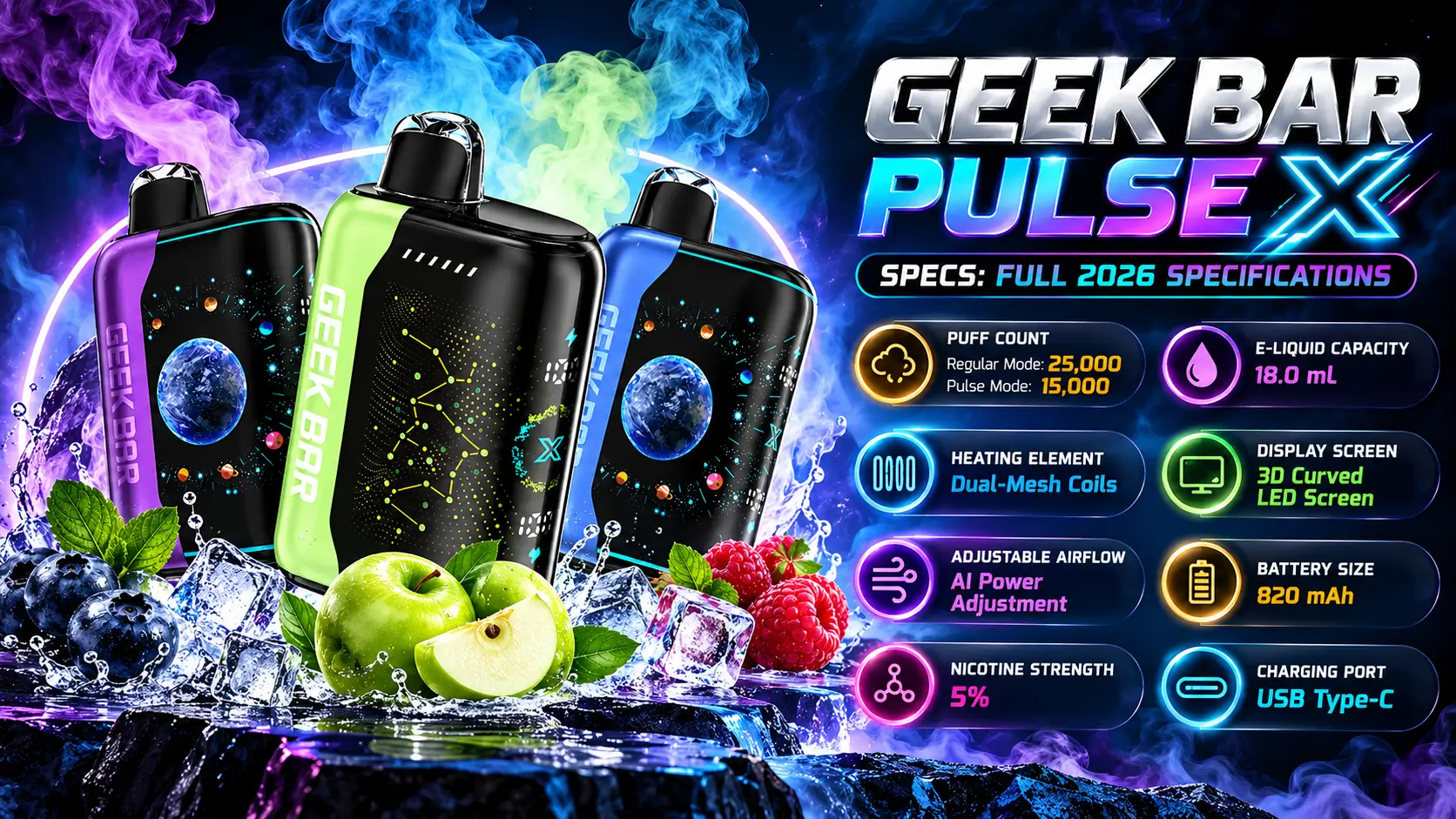Geek Bar Pulse X Specs