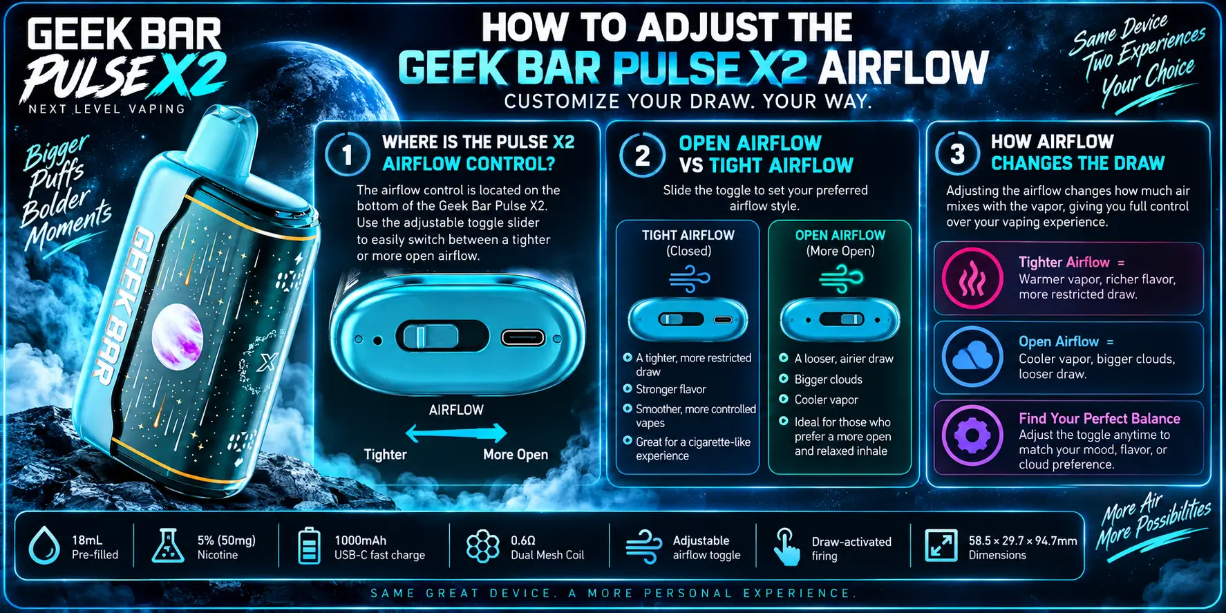 How to Adjust the Geek Bar Pulse X2 Airflow