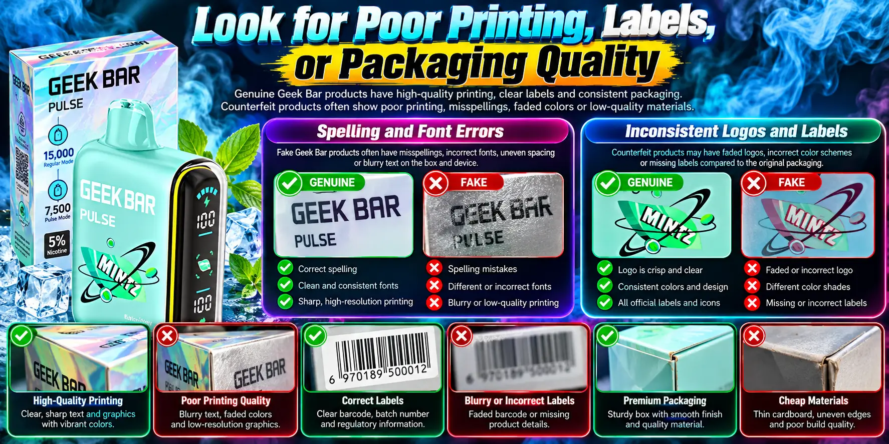 Look for Poor Printing, Labels, or Packaging Quality