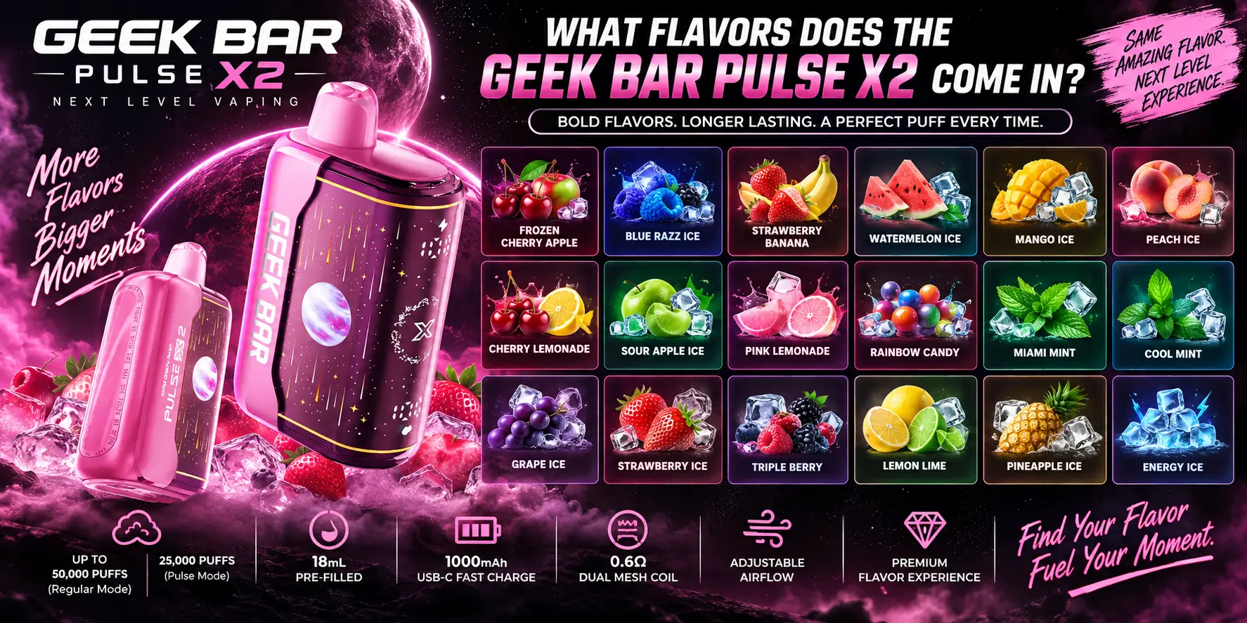 What Flavors Does the Geek Bar Pulse X2 Come In?
