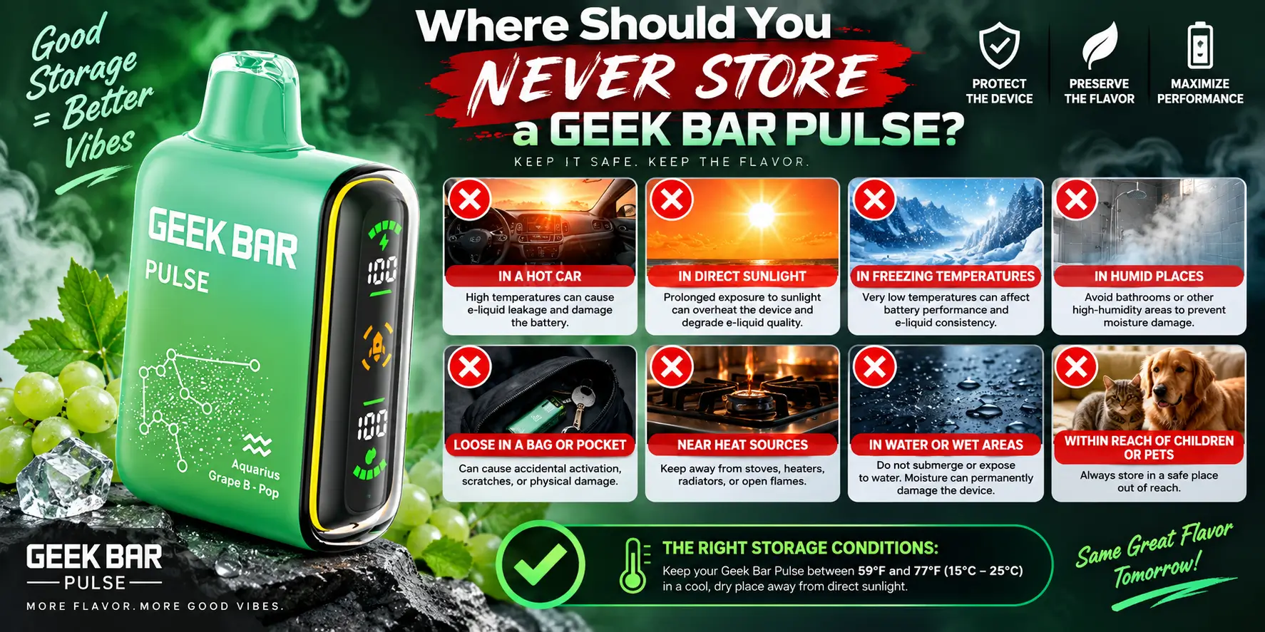 Where Should You Never Store a Geek Bar Pulse