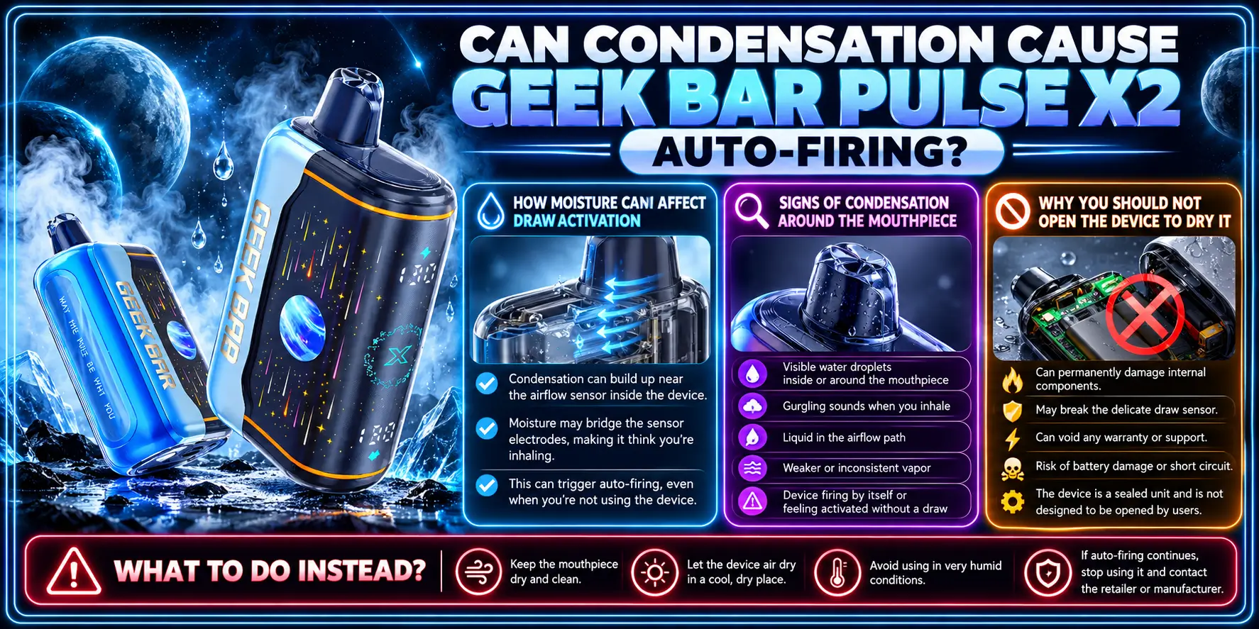 Can Condensation Cause Geek Bar Pulse X2 Auto-Firing?