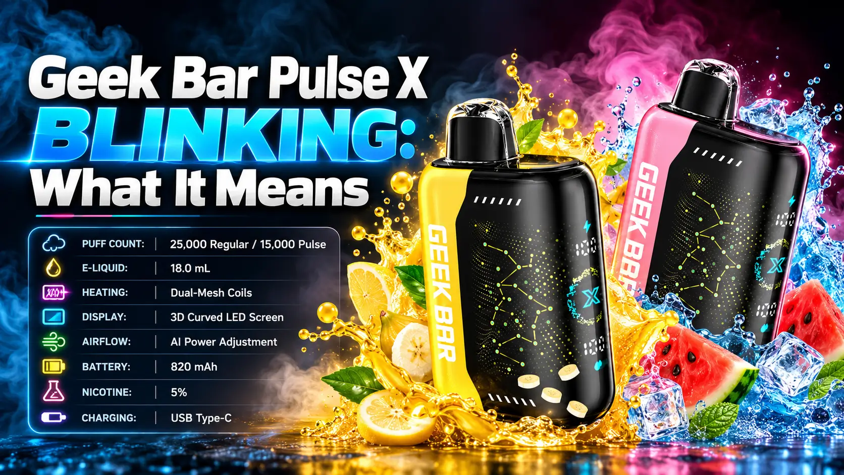 Geek Bar Pulse X Blinking