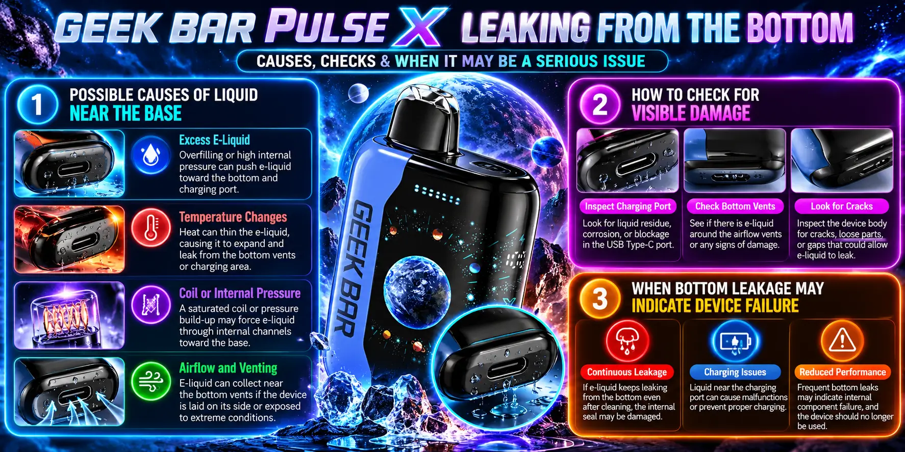 Geek Bar Pulse X Leaking From the Bottom