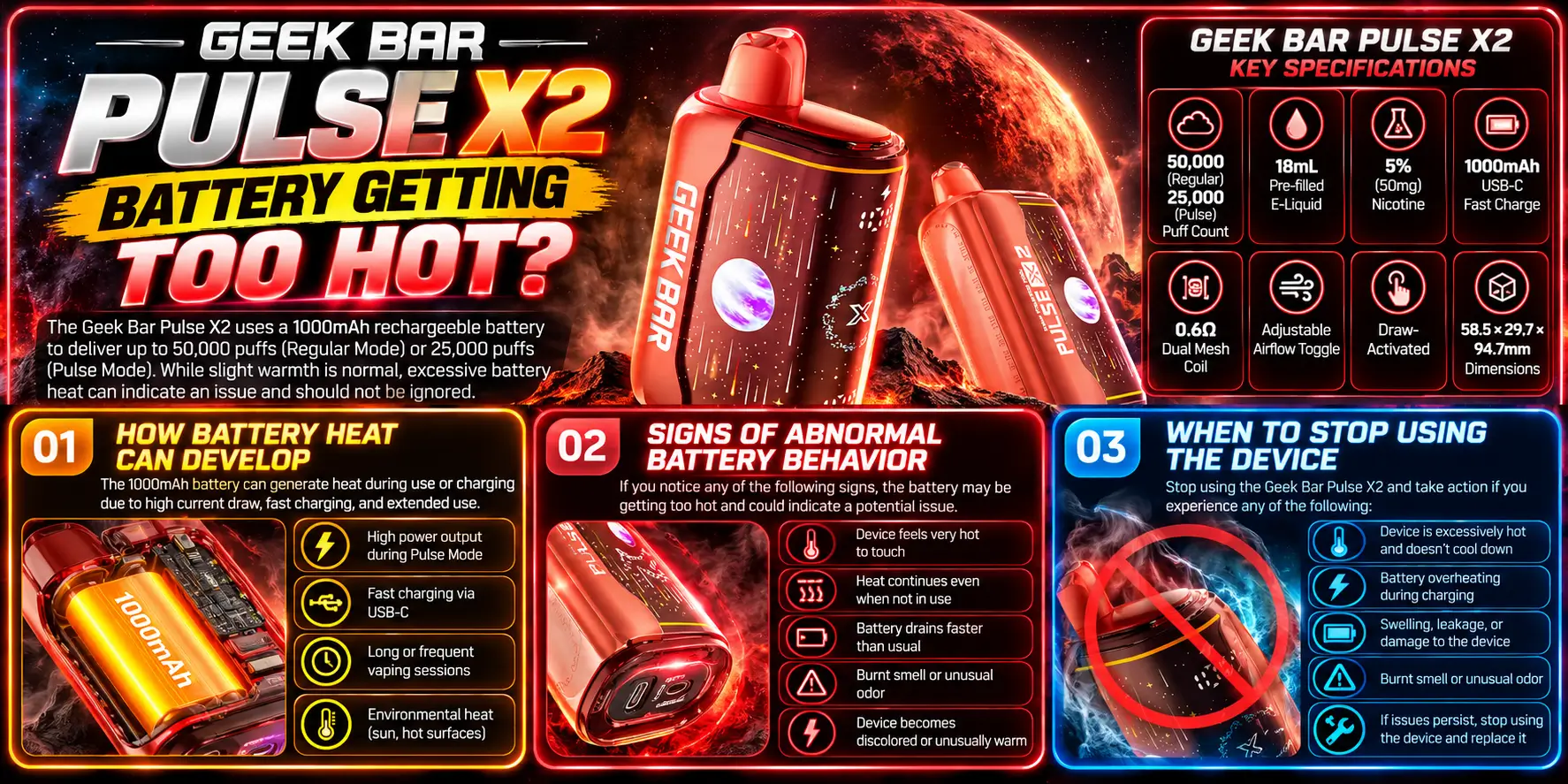 Geek Bar Pulse X2 Battery Getting Too Hot