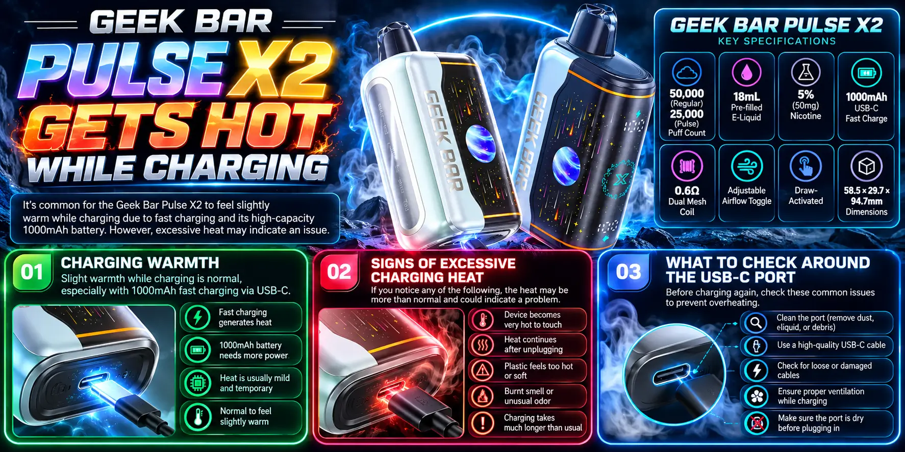 Geek Bar Pulse X2 Gets Hot While Charging