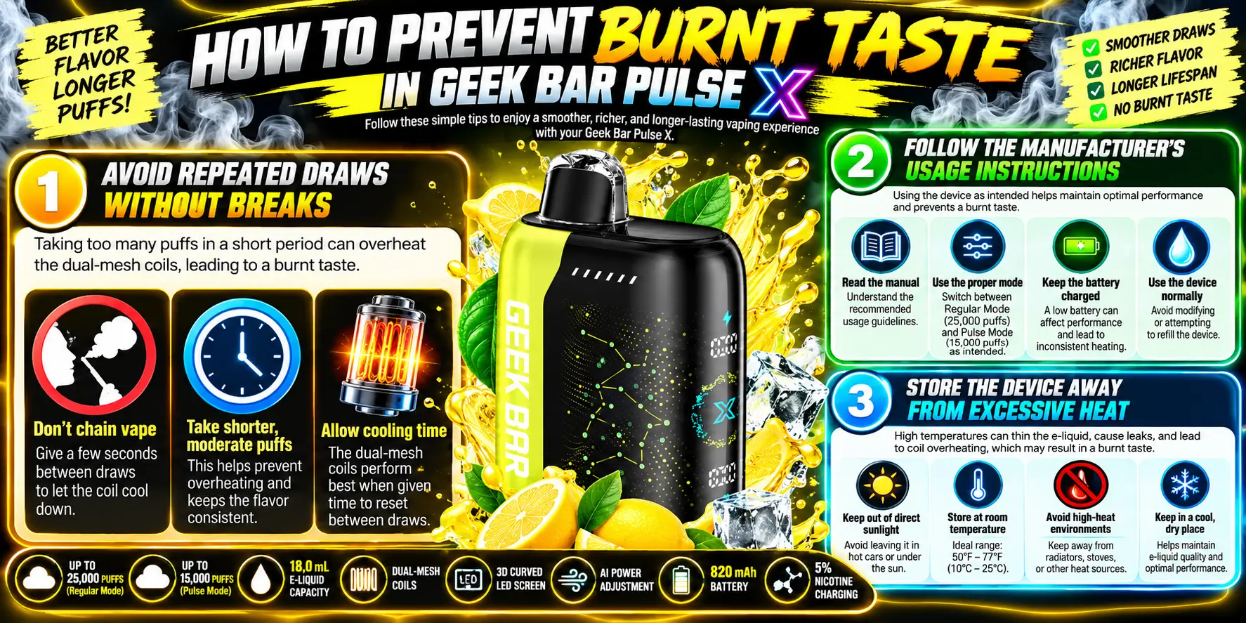 How to Prevent Burnt Taste in Geek Bar Pulse X