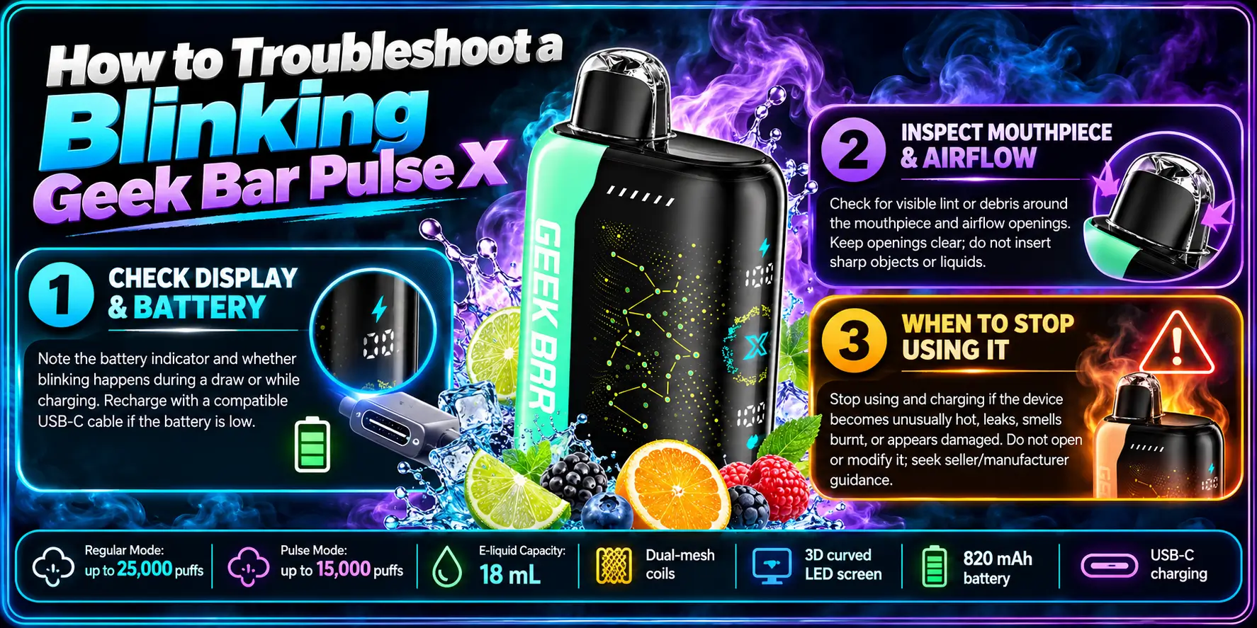 How to Troubleshoot a Blinking Geek Bar Pulse X