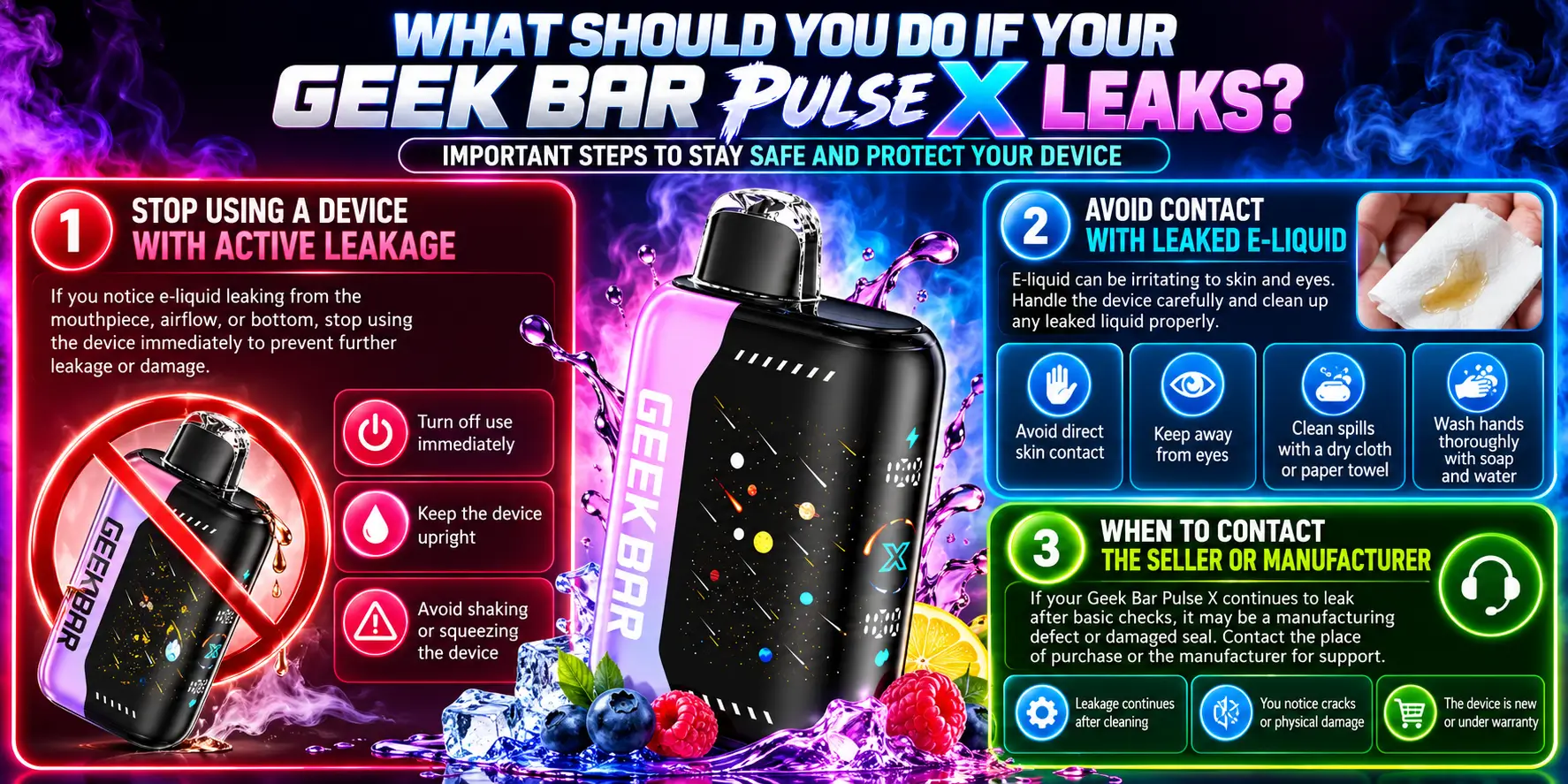 What Should You Do if Your Geek Bar Pulse X Leaks?
