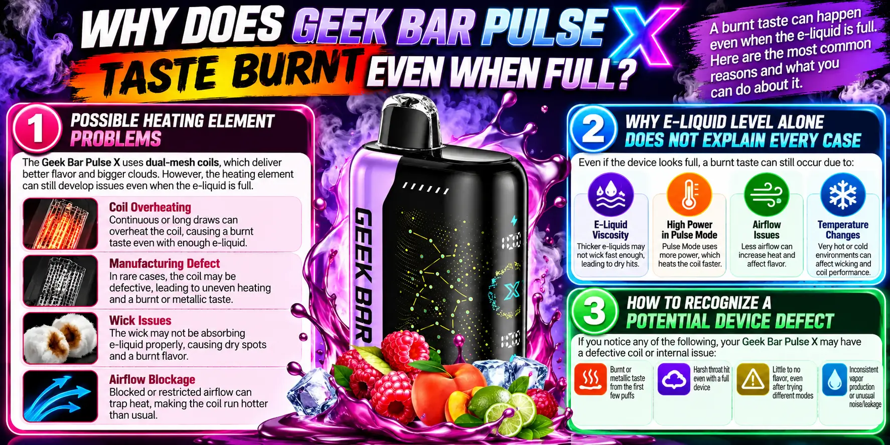 Why Does Geek Bar Pulse X Taste Burnt Even When Full?